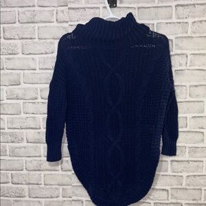 Express Deep Blue Cowl Neck Sweater